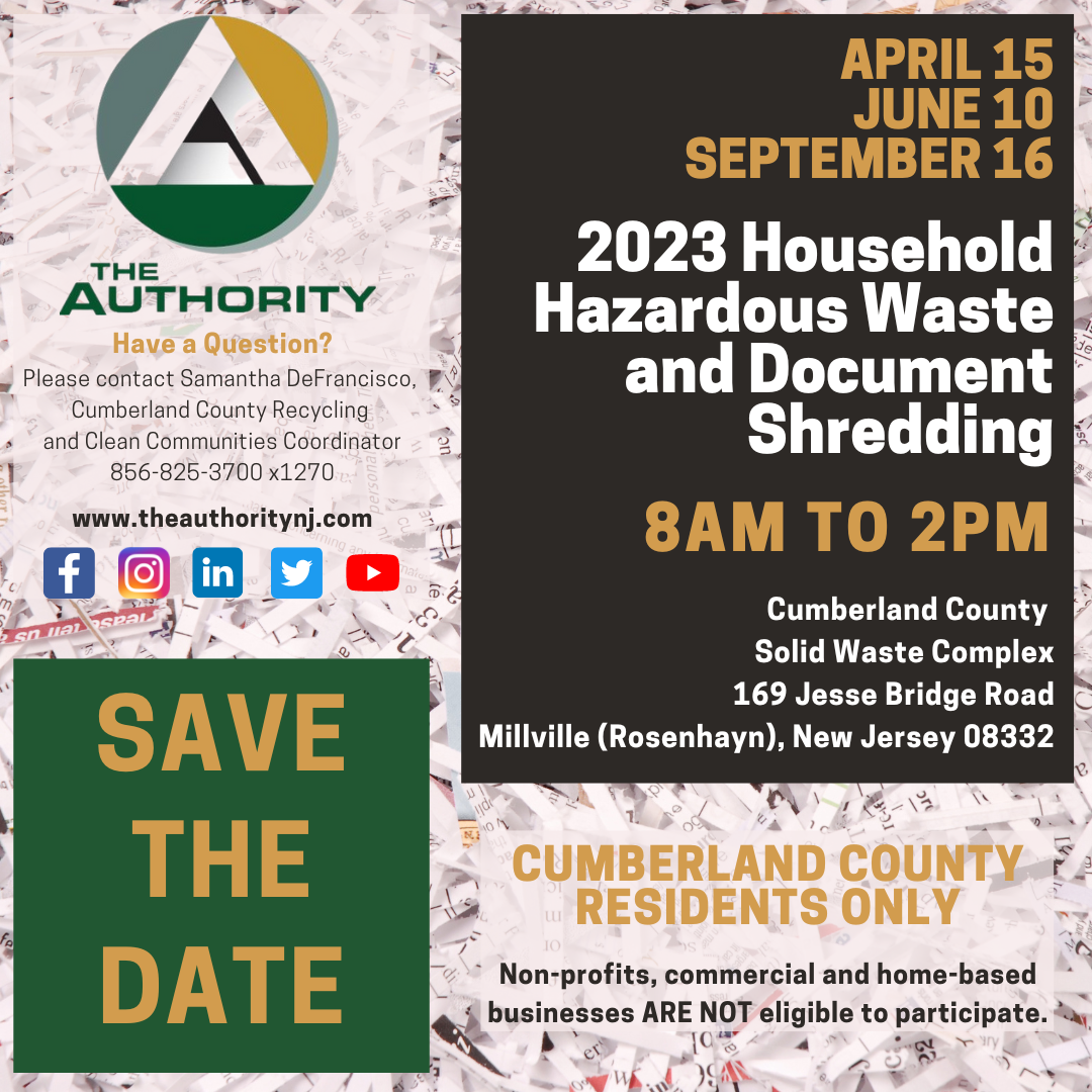 Save The Date Household Hazardous Waste And Document Shredding